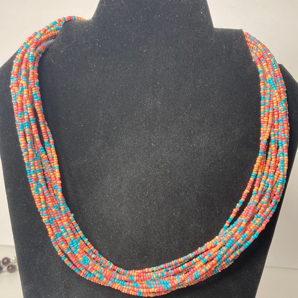 23" 14 Strand Colorful Beaded Necklace - Picture 3 of 7